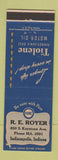 Matchbook Cover - Pure oil gas RE Royer Indianapolis IN