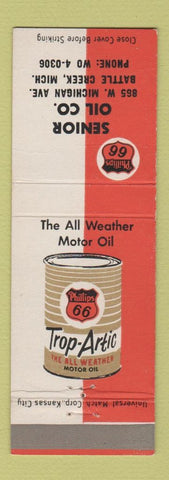 Matchbook Cover - Phillips 66 oil gas Senior Battle Creek MI