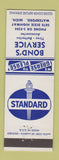 Matchbook Cover - Bond's Standard oil gas Waterford MI