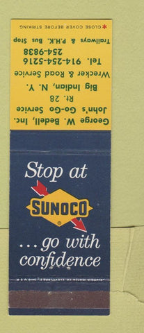 Matchbook Cover - Sunoco oil gas George Bedell Big Indian NY