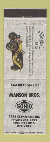 Matchbook Cover - Manson Bros Sohio oil gas