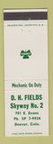 Matchbook Cover - Shamrock oil gas DH Fields Denver Colorado