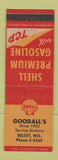Matchbook Cover - Shell oil gas Goodall's Beloit WI