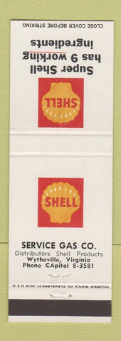 Matchbook Cover - Shell oil gas Wytheville VA