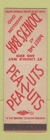 Matchbook Cover - Doney's Bar Massillon OH Peanuts