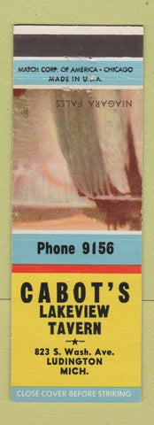 Matchbook Cover - Cabot's Lakeview Tavern Ludington MI