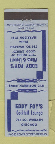 Matchbook Cover - Eddy Foy's Cocktail Lounge Chicago IL