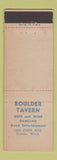 Matchbook Cover - Boulder Tavern Seattle WA
