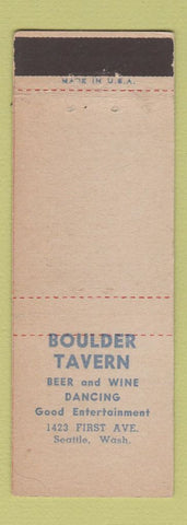 Matchbook Cover - Boulder Tavern Seattle WA