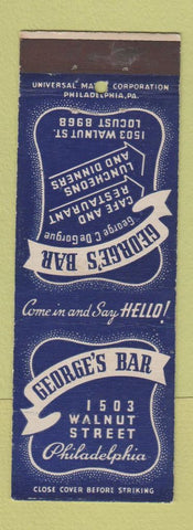 Matchbook Cover - George's Bar Philadelphi PA