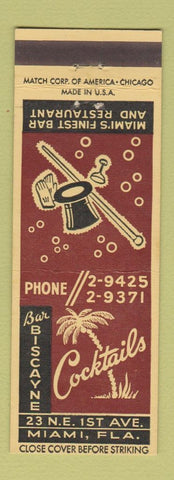Matchbook Cover - Bar Biscayne Miami FL