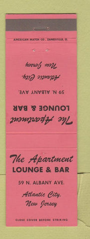 Matchbook Cover - Apartment Lounge Bar Atlantic City NJ