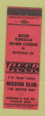 Matchbook Cover - Mission Club Tucson AZ bar