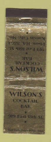 Matchbook Cover - Wilson's Cocktail Bar Kansas City MO WEAR
