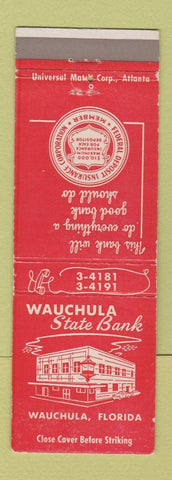 Matchbook Cover - Wauchula State Bank FL
