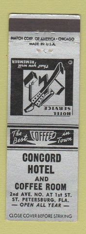 Matchbook Cover - Concord Hotel St Petersburg FL