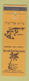 Matchbook Cover - Surf and Sand Apartments Fort Pierce Beach FL