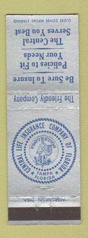 Matchbook Cover - Central Life Insurance Company Tampa FL