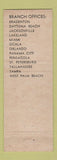 Matchbook Cover - Central Life Insurance Company Tampa FL