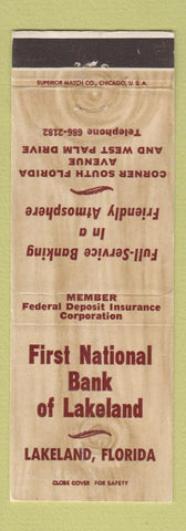 Matchbook Cover - First National Bank Lakeland FL