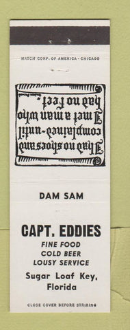 Matchbook Cover - Capt Eddies Restaurant Sugar Loaf Key FL