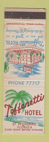 Matchbook Cover - Toffenetti Hotel St Petersburg FL
