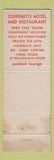 Matchbook Cover - Toffenetti Hotel St Petersburg FL