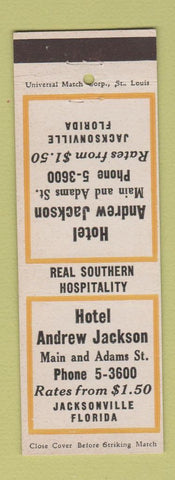 Matchbook Cover - Hotel Andrew Jackson Jacksonville FL