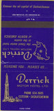 Matchbook Cover - Derrick Motor Hotel Estevan SK 30 Strike