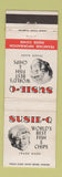 Matchbook Cover - Susie Q Fish Chips girlie Bloomfield Hills MI