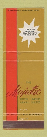 Matchbook Cover - Majestic Hotel Hot Springs National Park AR girlie