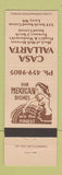 Matchbook Cover - Casa Vallarta Mexican Food Lacey WA girlie