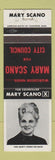 Matchbook Cover - Mary Scano City Council Election Worcester MA