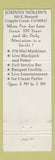 Matchbook Cover Goldie's Restaurant Johnny Nolon's Casino Cripple Creek Colorado