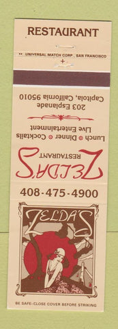 Matchbook Cover - Zelda's Restaurant Capitola CA girlie