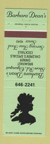 Matchbook Cover - Barbara Dean's Ogunquit ME restaurant girlie