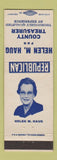 Matchbook Cover - Helen Haug County Treasurer Election