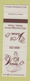 Matchbook Cover - Venus Strip Club Dallas TX