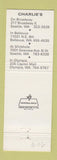 Matchbook Cover - Charlie's Seattle Bellevue Olympia WA girlie