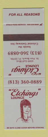 Matchbook Cover - Etchings Lounge girlie St Petersburg Beach FL SAMPLE