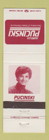Matchbook Cover - Aurelia Pucinski Secretary of State Election IL Illinois
