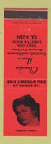 Matchbook Cover - Claudia House Philadelphia PA girlie RED