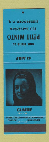 Matchbook Cover - Petit Minto Sherbrooke QC