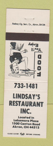 Matchbook Cover - Lindsay's Rstaurant Akron OH
