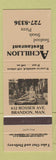 Matchbook Cover - Achillion Restaurant Brandon MB