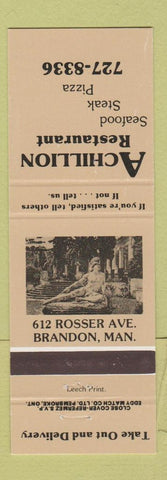 Matchbook Cover - Achillion Restaurant Brandon MB