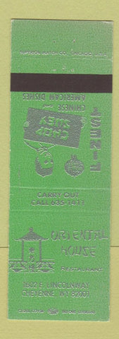 Matchbook Cover - Oriental House Chinese Restaurant Cheyenne WY