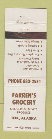 Matchbook Cover - Farren's Grocery Tok AK WEAR