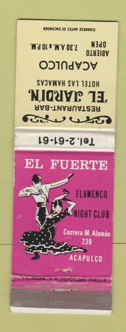 Matchbook Cover - El Jardin Fuerte Acapulco Mexico girlie WEAR