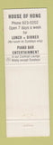 Matchbook Cover - House of Hong Chinese Restaurant Waikiki Hawaii